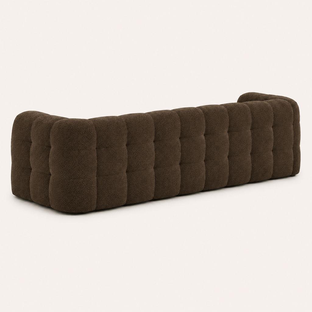 Montara Living 4-Seater Brown Upholstered Modern Luxury Living Room Sofa