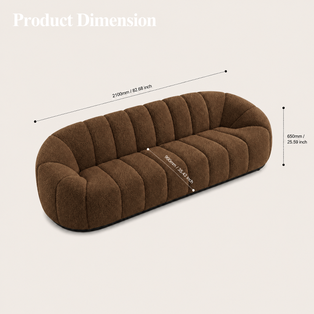 Palermo - 3-Seater Channel Tufted Sofa