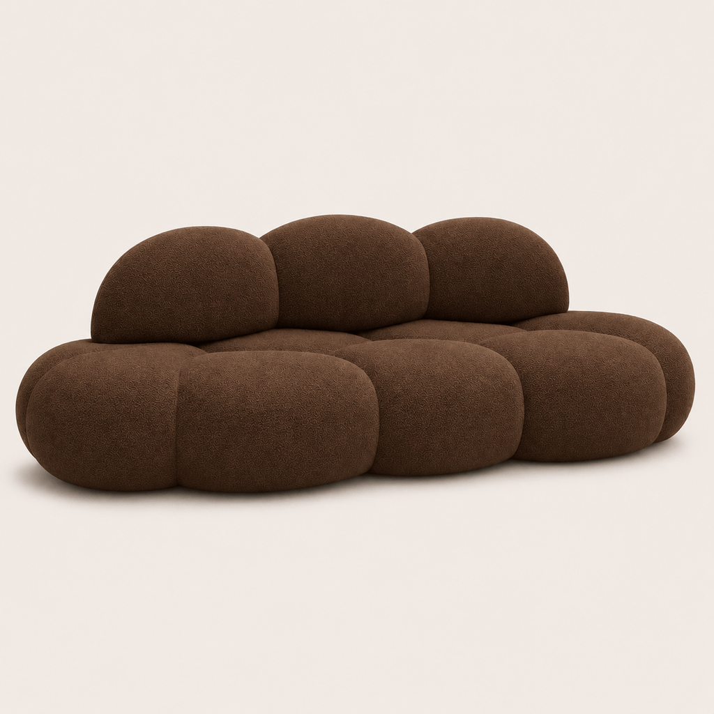 Montara Living 3-Seater Brown Contemporary Cloud Sofa with Rounded Silhouette