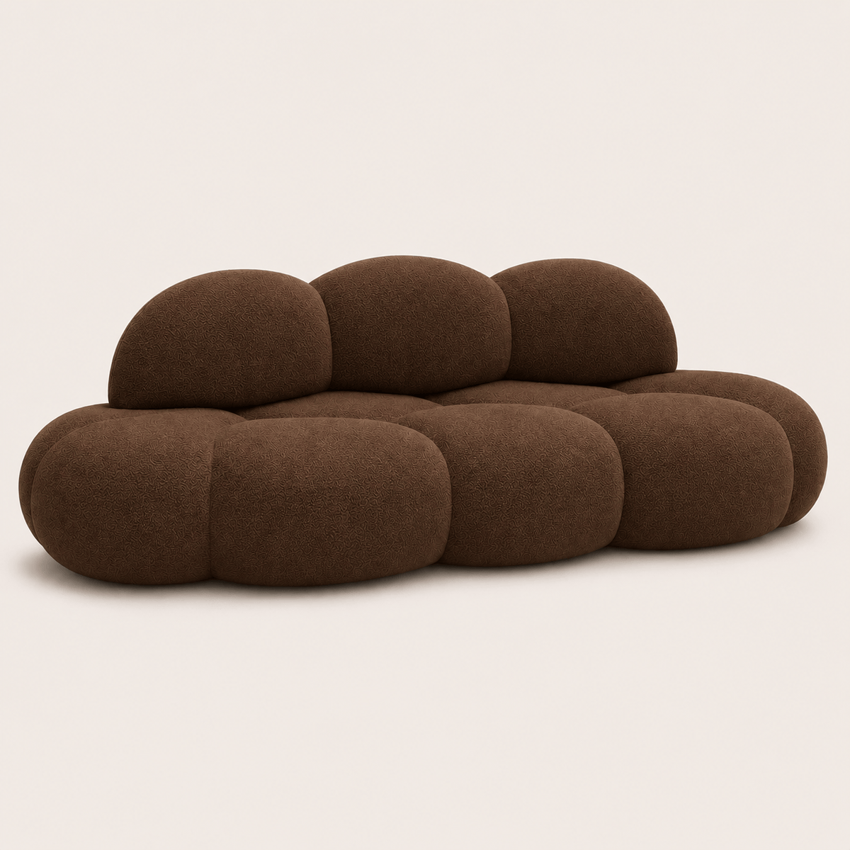 Montara Living 3-Seater Brown Contemporary Cloud Sofa with Rounded Silhouette
