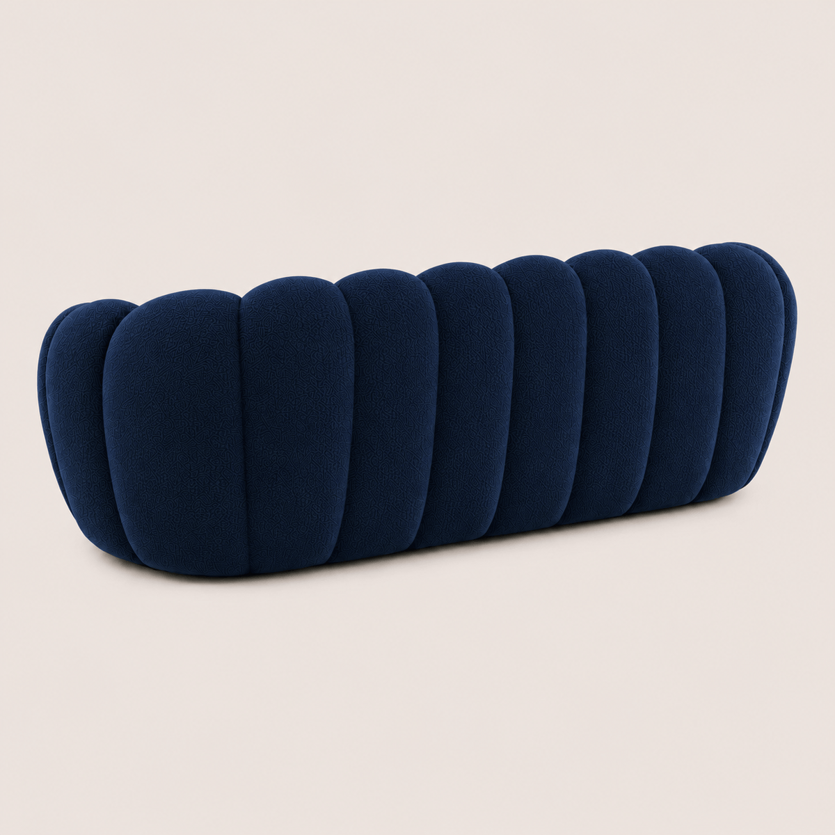 Montara Living 3-Seater Navy Blue Contemporary Bubble Sofa with Rounded Shape