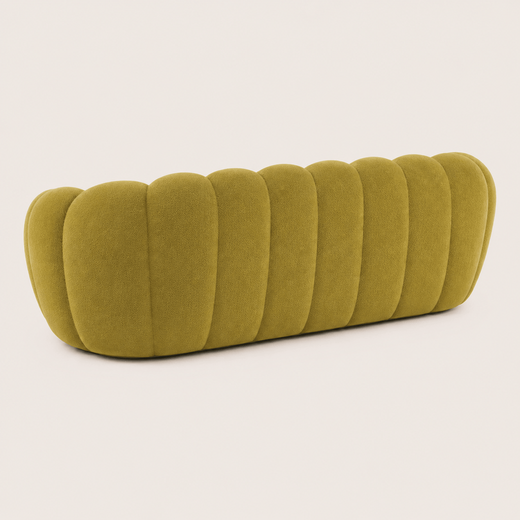 Montara Living 3-Seater Olive Green Contemporary Bubble Sofa with Rounded Shape