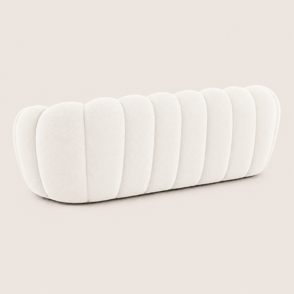 Montara Living 3-Seater White Contemporary Bubble Sofa with Rounded Shape