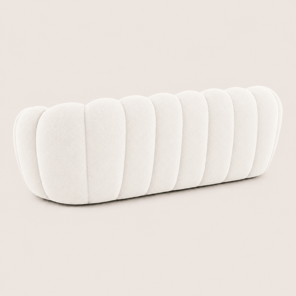 Montara Living 3-Seater White Contemporary Bubble Sofa with Rounded Shape