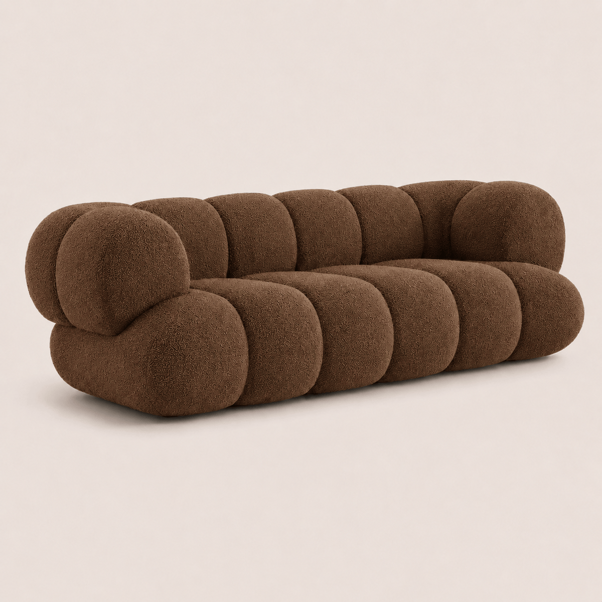 Montara Living 4-Seater Brown Contemporary Sofa with Rounded Segments