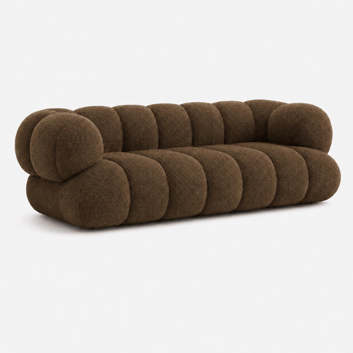 Montara Living 4-Seater Brown Contemporary Sofa with Rounded Segments Image