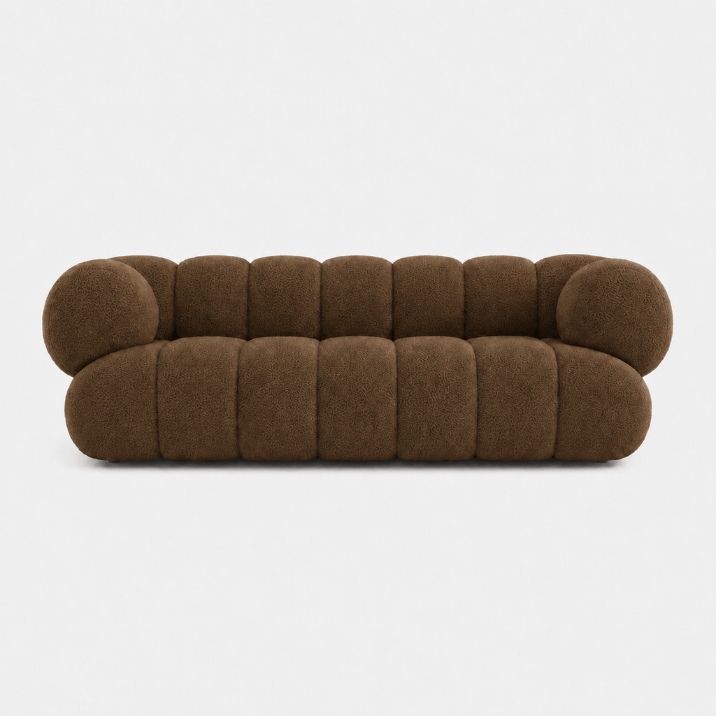 Montara Living 4-Seater Brown Contemporary Sofa with Rounded Segments