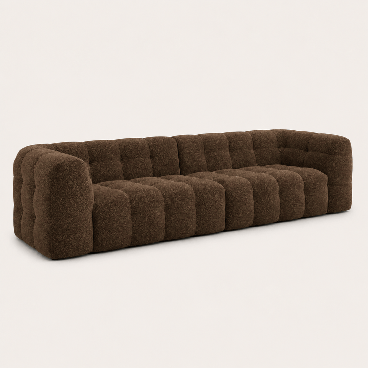 Montara Living 4-Seater Brown Upholstered Modern Luxury Living Room Sofa