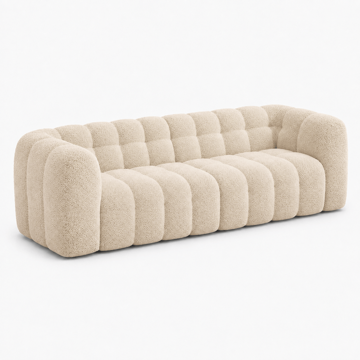 Montara Living 4-Seater Cream Beige Upholstered Modern Luxury Living Room Sofa