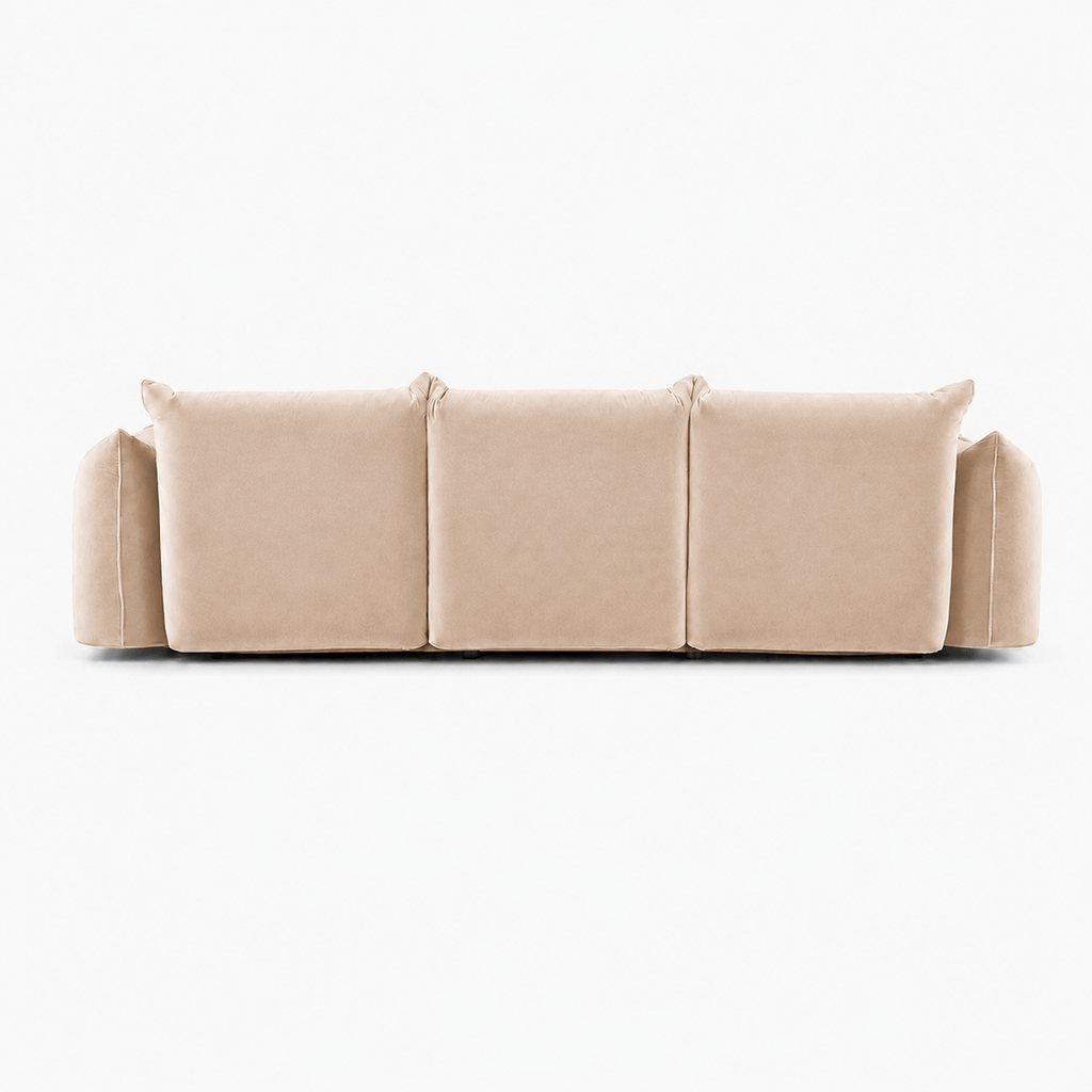Montara Living 4-Seater Cream Contemporary Sofa with Curved Arms
