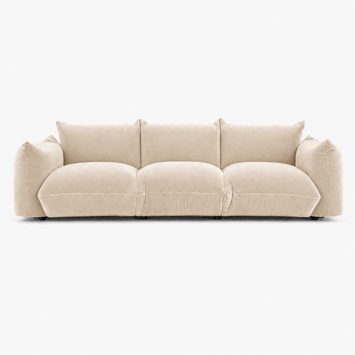Montara Living 4-Seater Cream Contemporary Sofa with Curved Arms