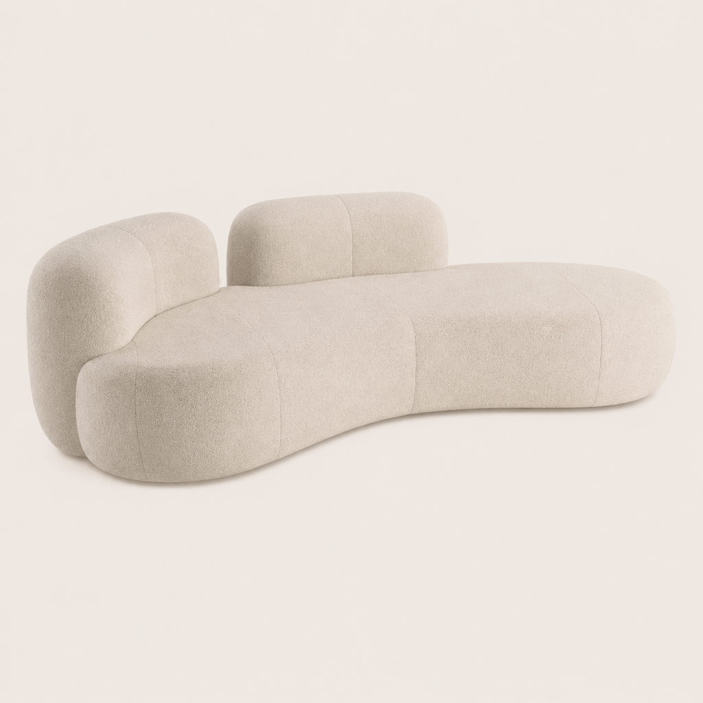 Montara Living 4-Seater Cream Contemporary Sofa with Curved Profile
