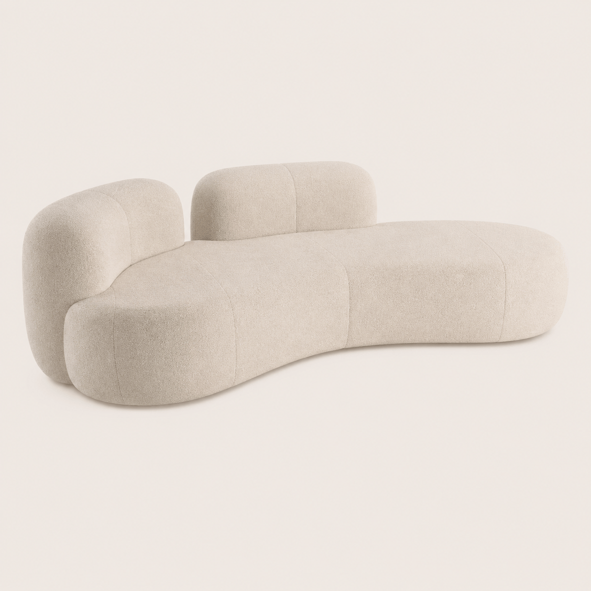 Montara Living 4-Seater Cream Contemporary Sofa with Curved Profile