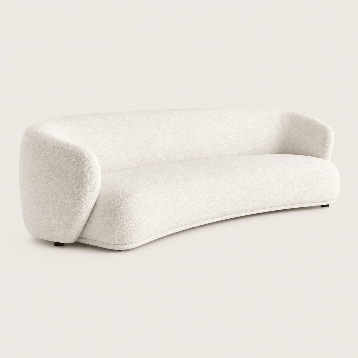 Montara Living 4-Seater Cream Contemporary Sofa with Curved Silhouette