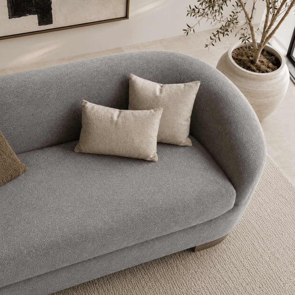 Montara Living 4-Seater Gray Contemporary Sofa with Rounded Silhouette