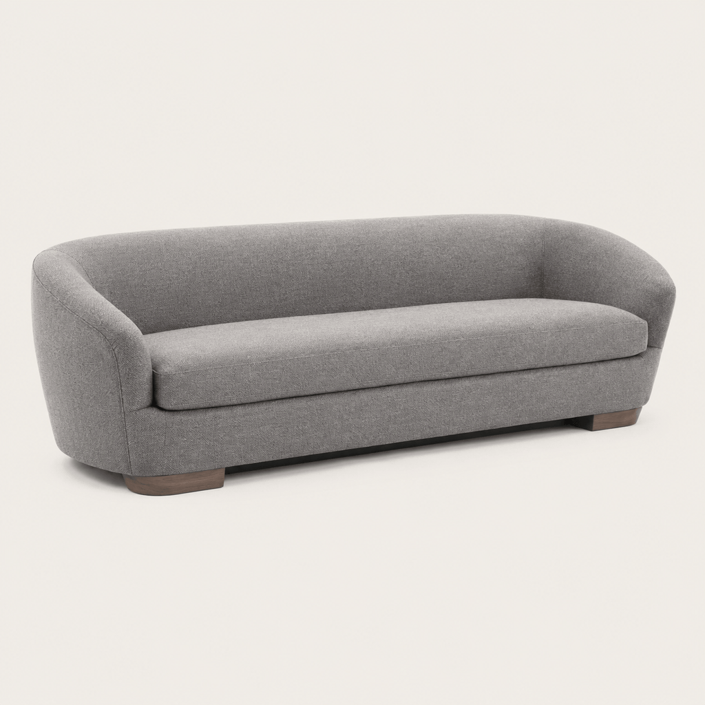 Montara Living 4-Seater Gray Contemporary Sofa with Rounded Silhouette