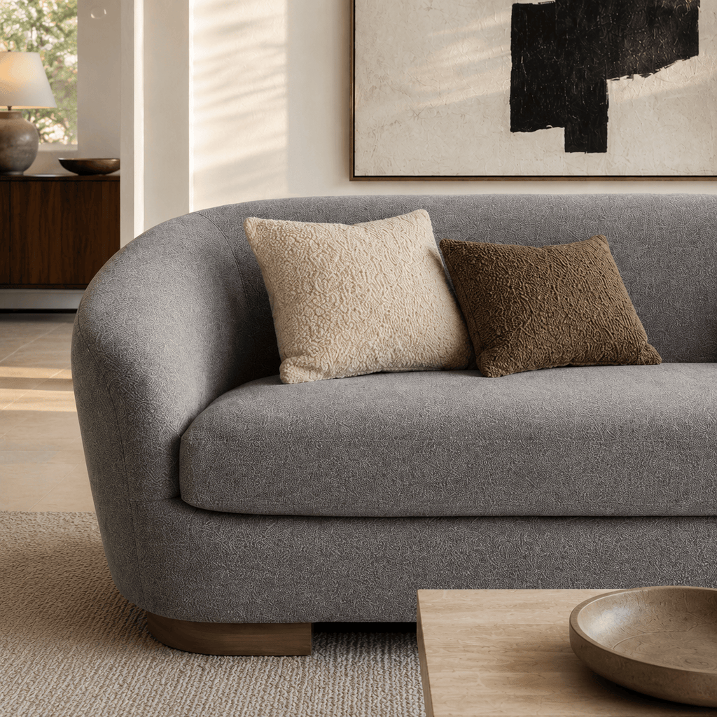Montara Living 4-Seater Gray Contemporary Sofa with Rounded Silhouette