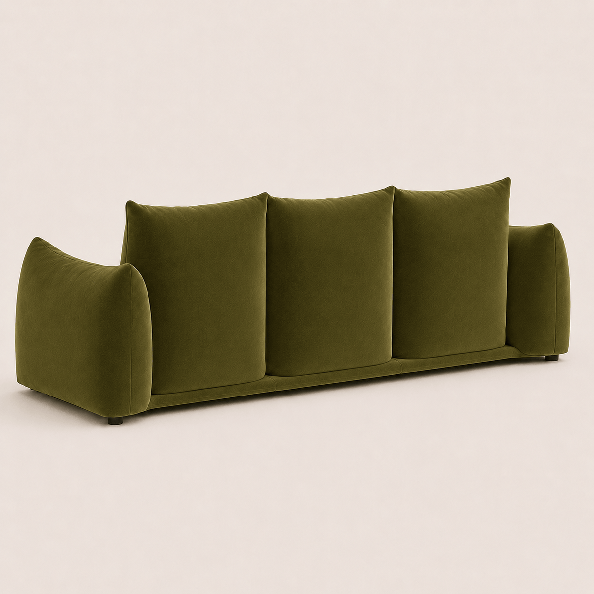 Montara Living 4-Seater Green Contemporary Sofa with Curved Arms