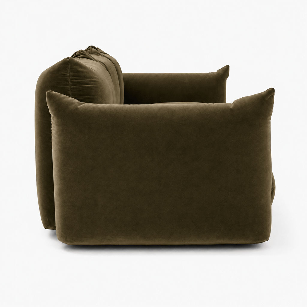 Montara Living 4-Seater Green Contemporary Sofa with Curved Arms