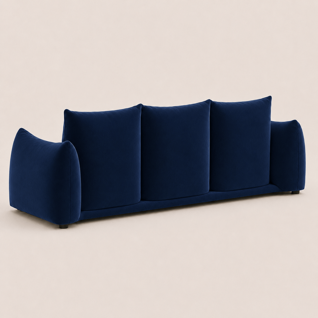 Montara Living 4-Seater Navy Blue Contemporary Sofa with Curved Arms