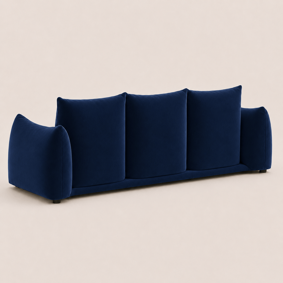 Montara Living 4-Seater Navy Blue Contemporary Sofa with Curved Arms